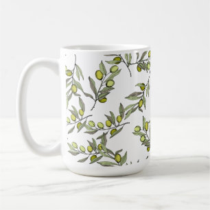 Grönt olivgrönt träd kaffemugg