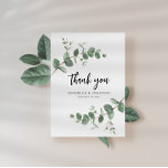 grönt om bröllop-eukalyptus via budget tack anteckningskort<br><div class="desc">Budgeterad vacker,  känslig eukalyptus foliage bröllop tack vare kortdesignen. Modern elegant om trendsage-grönt,  svartvit,  marinblått och vitt snyggt-contemporary. Perfekt för vår,  sommar,  fall,  höst- eller vinterbröllop.</div>