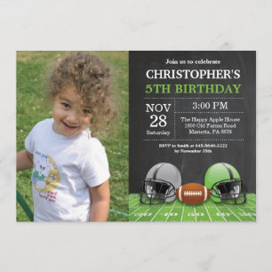 Grönt om Födelsedagsfest för inbjudan till fotboll