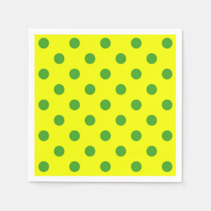 Grönt om Gult Mönster Polka dots Design Pappersservett