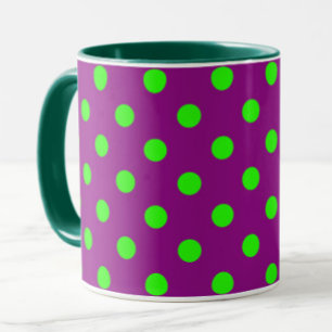 Grönt om Lila Polka dots Mönster Design Mugg