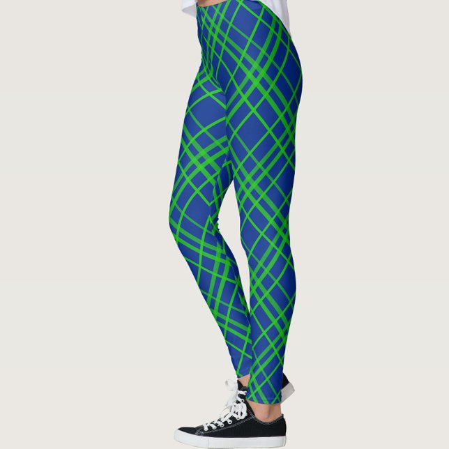 Grönt om Mönster-design med blå Tartan Play Leggings (Skapare uppladdad)