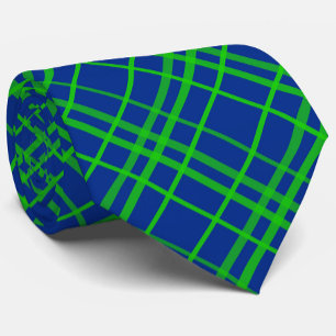 Grönt om Mönster-design med blå Tartan Play Slips