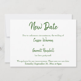 Grönt om nydatum för Bröllop och vitbok Inbjudningar