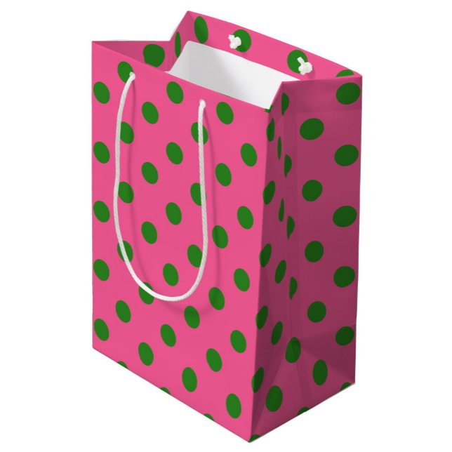 Grönt om Rosa Polka dots Mönster Design (Skapare uppladdad)