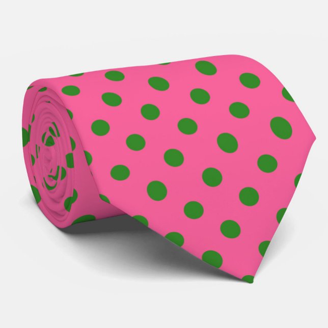 Grönt om Rosa Polka dots Mönster Design Slips (Skapare uppladdad)