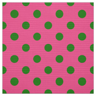 Grönt om Rosa Polka dots Mönster Design Tyg