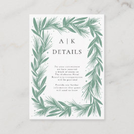 Grönt om Winter Wandeans Modern Bröllop Informatio Tilläggskort