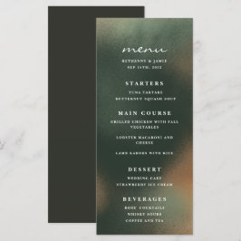 Grönt Ombre Boho Minimalist Bröllop Menu