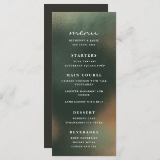 Grönt Ombre Boho Minimalist Bröllop Menu