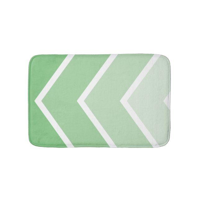 Grönt Ombré Chevron Rand Mönster Badrumsmatta (Framsidan)