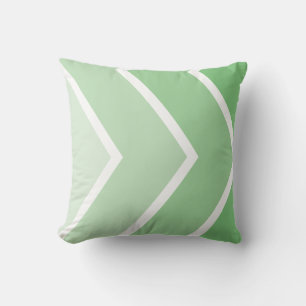 Grönt Ombré Chevron Rand Mönster Kudde