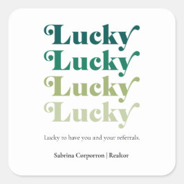 Grönt Ombre Lucky St. Patrick's Day Marknadsföring Fyrkantigt Klistermärke