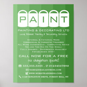 Grönt Ombre, Paint Bucket, Painter & Decorator Poster
