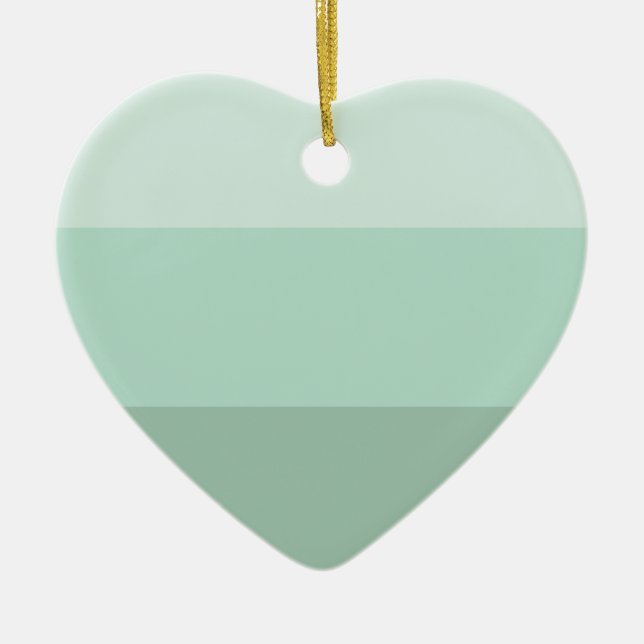 Grönt Ombre Stripe Julgransprydnad Keramik (Framsidan)