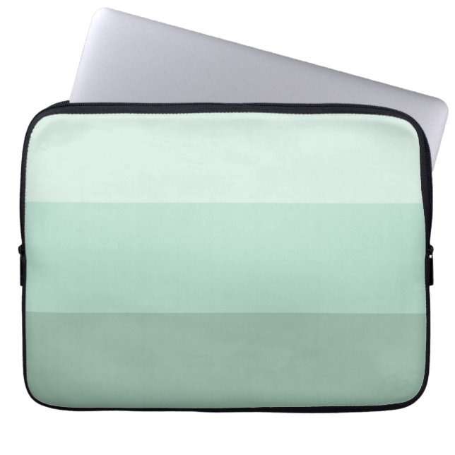Grönt Ombre Stripe Laptop Fodral (Framsidan)