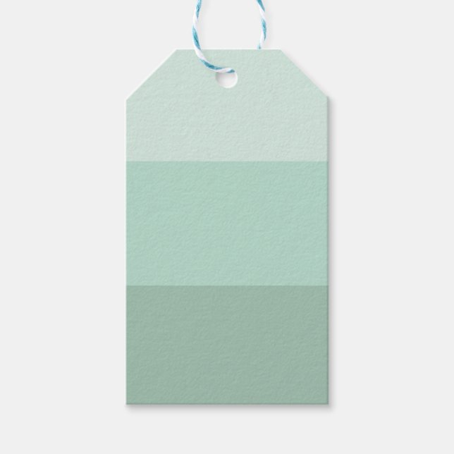Grönt Ombre Stripe Presentetikett (Framsidan)