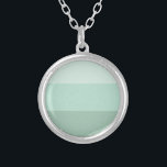 Grönt Ombre Stripe Silverpläterat Halsband<br><div class="desc">Trendigets grönt Ombre stripe mönster.</div>