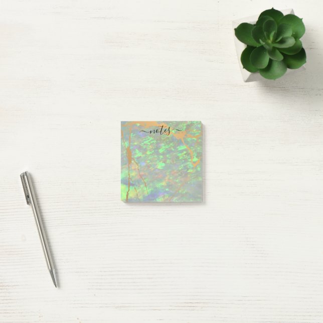 Grönt Opal Modern Glam Note Pad Post-it Block (Kontor)