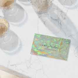 Grönt Opal och Guld Modern Glam-Affärskort Visitkort