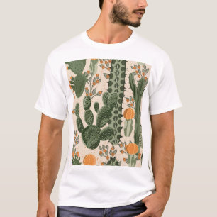 Grönt, orange blommor, strand tapet. t shirt
