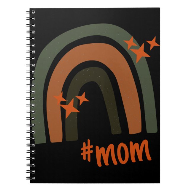 Grönt Orange Bohemian Rainbow Personlig #mamma Anteckningsbok (Framsidan)