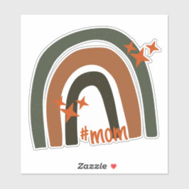 Grönt Orange Bohemian Rainbow Personlig #mamma Klistermärken