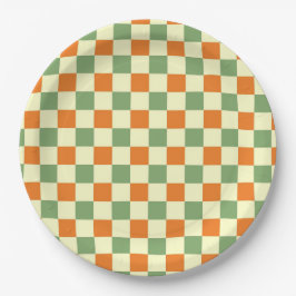Grönt Orange Brown Checkated Gingham Mönster
