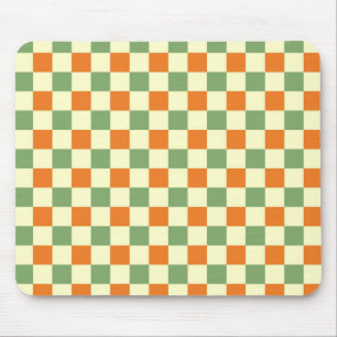 Grönt Orange Brown Checkated Gingham Mönster Musmatta