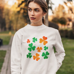 Grönt Orange Clove Shamrock Löv St patrick's day T Shirt