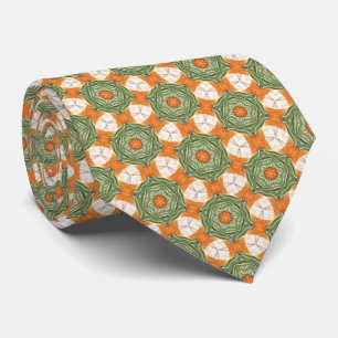 Grönt, Orange Färg Mönster Slips