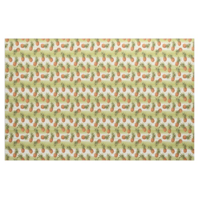 Grönt Orange Gult Ananas Frukt Sommaren Mönster Tyg (Fat Quarter)