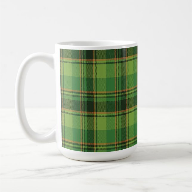 GRÖNT & ORANGE IRISH PLAID MÖNSTER KAFFEMUGG (Vänster)