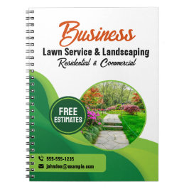 Grönt & Orange Lawncare Landscaping & Gräsmatta Se Anteckningsbok