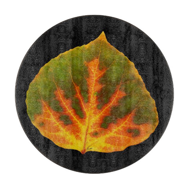 Grönt Orange och Gult Aspen Löv #1 (Framsidan)