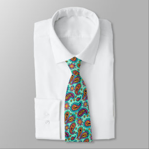 Grönt orange Paisley för pistasch mönster Slips