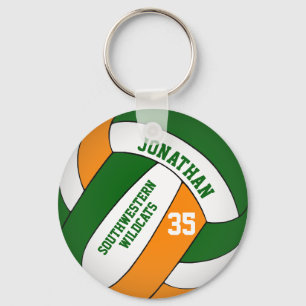 grönt orange personlig pojkars volleyball nyckelring