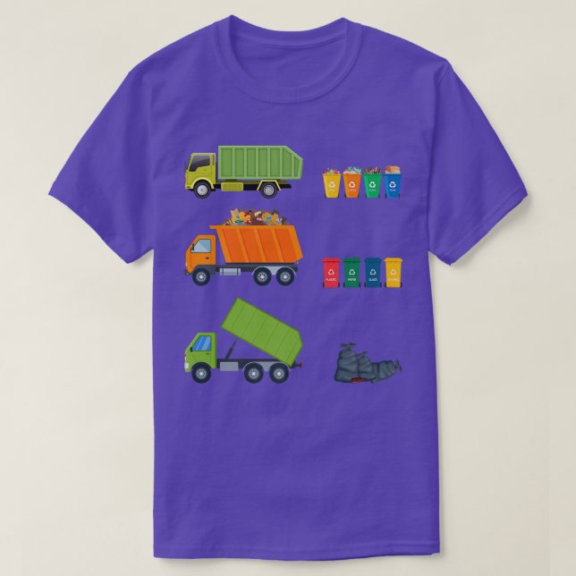 Grönt Orange Sopor Lastbilar Slösar separation T Shirt (Design framsida)