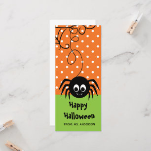 Grönt Orange Spider Halloween-bokmärke
