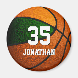 grönt orange Team färg killflickor basketboll Magnet