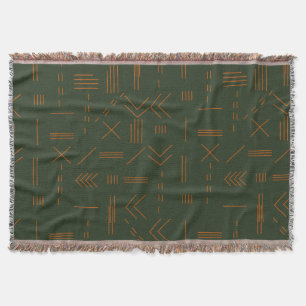 Grönt orange Terracotta Gorgous Geometric Mönster Filt