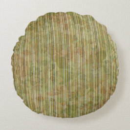 GRÖNT & ORANGE VATTENFÄRGHYDRANGEAS & RAND RUND KUDDE