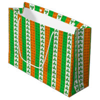 GRÖNT ORANGE WHITE IRISH CELTIC SHAMROCKS