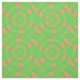 Grönt Orange Zebra Animal Circle Geometric Mönster Tyg