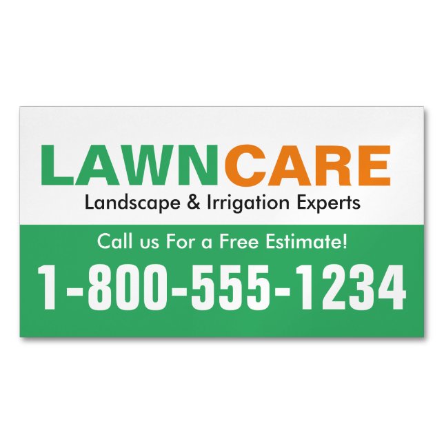 Grönt & orangen numrerar påminnelse magnetiska visitkort (Framsida)