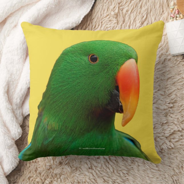 "Grönt Orator" Eclectus Parrot Kudde (Filt)