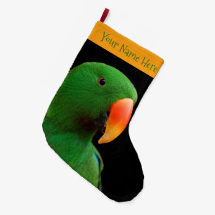 "Grönt Orator" Eclectus Parrot Stor Julstrumpa
