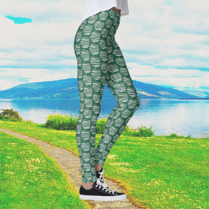 Grönt Orbs of Interference Leggings