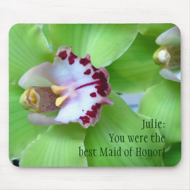 Grönt Orchids - din text Musmatta (Framsidan)