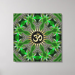 Grönt Organic Guld om signera Mandala New Age Can Canvastryck